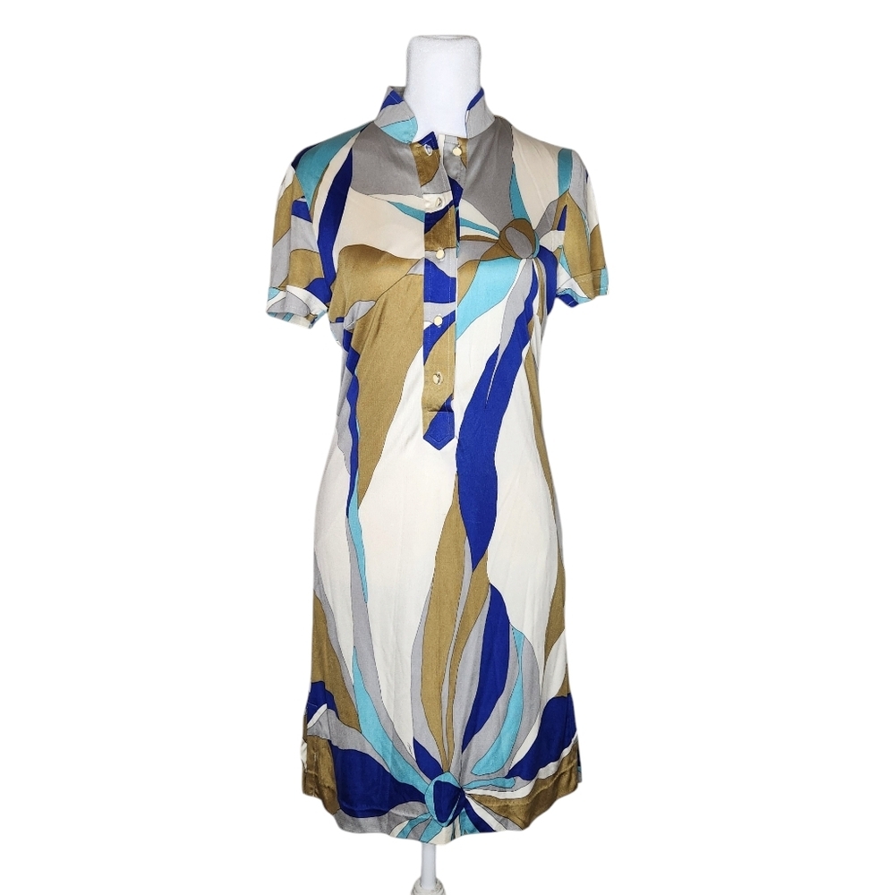 Trina Turk Womens 100% Silk Dress V-neck Knee Length Size 4